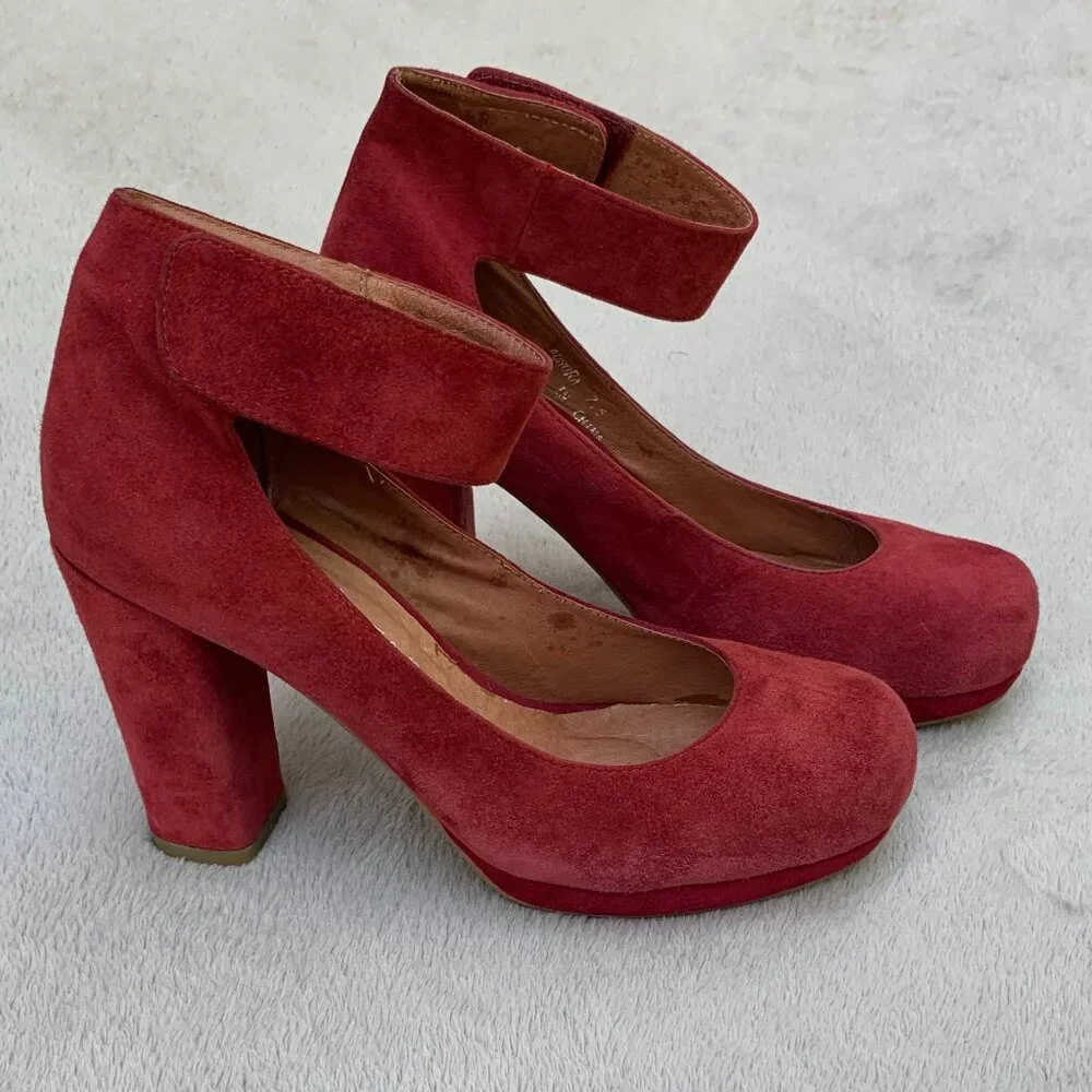 Jeffrey Campbell Vintage Aurora Suede Heels Sz 7.5 - Picture 4 of 15